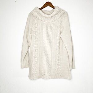 Vintage Needleworks Chunky Knit Cowl Cableknit Long Sweater 18/20 Plus Size